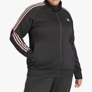 Adidas women’s  plus size 1 X  warm up Black Jacket Pink Accents